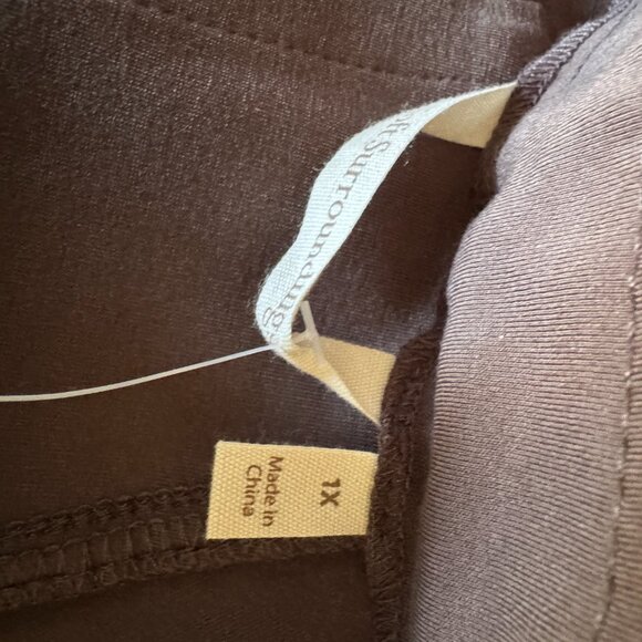 Soft Surroundings Sz 1X (18/20) Super Sleek Leggings Slim Station Brown New NWT - Picture 5 of 13